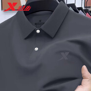 特步（XTEP）運(yùn)動(dòng)短袖男POLO衫夏季休閑運(yùn)動(dòng)透氣半袖翻領(lǐng)T恤男寬松商務(wù)爸爸裝 0347鋼鐵灰 L /175