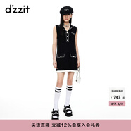 DZZIT【爆款補單】小香風(fēng)連衣裙明星同款地素連衣裙夏季 黑色 S