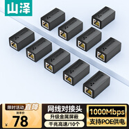 山澤 網(wǎng)線對(duì)接頭轉(zhuǎn)接頭 千兆網(wǎng)絡(luò)延長(zhǎng)連接器轉(zhuǎn)換器 RJ45網(wǎng)口直通頭水晶頭模塊適用5/6/7類網(wǎng)線 10個(gè)裝