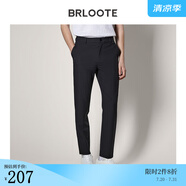 巴魯特（Brloote）男士休閑褲夏季干爽透氣微彈舒適百搭長褲 黑色 165/74A