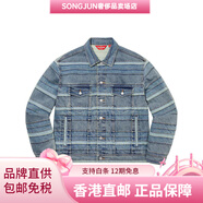 SupremeFW22Week14系列分層條紋單排扣牛仔外套男女同款情侶款 水洗藍 L