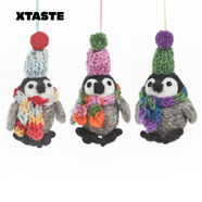 官方Feltsogood羊毛氈小兔子公仔毛絨玩具鑰匙包包掛件小玩偶10 冰霜企鵝一組三祇現(xiàn)貨