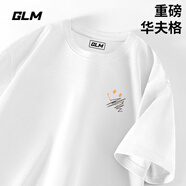GLM華夫格短袖男款夏季寬松大碼重磅白色五分袖簡約百搭圓領(lǐng)男士t恤