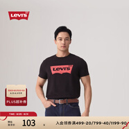 Levi's李維斯情侶美式寬松印花簡(jiǎn)約舒適潮流純棉圓領(lǐng)短袖T恤情侶衣櫥 黑色 002A0-0001 L