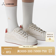 LI-NING 1990【肖戰(zhàn)同款-重章】板鞋女鞋新款輕便透氣小白鞋運動時尚休閑鞋 米白色/赭石紅-1 37