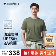 拇指白小T【買1 送1】涼感三代水云棉圓領短袖T恤男女白小丅體恤小白T 【冰柔棉】灰綠男款 6XL