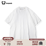 熊貓·本（ben.panda）純色短袖t恤男寬松圓領(lǐng)潮體恤衫夏純棉情侶半袖打底衫衣多穿 白色 XL