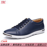 YRC意爾康旗下大碼男鞋47 48碼 時尚系帶皮鞋白色休閑鞋學(xué)生板鞋鞋男 藍(lán)色 45