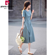 皮爾卡丹（pierrecardin）今年流行優(yōu)雅舒適清新干凈連衣裙2025夏季新款泡泡袖減齡連衣裙女 晴空藍 M (建議90-105斤高品質)