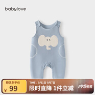 babylove寶寶背帶褲春秋外穿連體褲超萌可愛休閑長(zhǎng)褲洋氣嬰兒褲子 大耳象 90