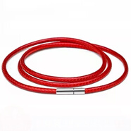 山中玉網(wǎng)紅吊墜掛繩男女款飾品吊墜項鏈繩子蠟皮繩玉墜掛件繩時(shí)尚禮物 2.0mm紅色45CM