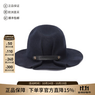 阿瑪尼（ARMANI）EA 女士羊毛帽子漁夫帽禮物女 637096 2F502 00035 深藍(lán)色徽標(biāo)裝飾 58