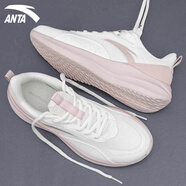 安踏女鞋運動(dòng)鞋子2025夏季新款網(wǎng)面透氣跑步鞋緩震回彈女子休閑跑鞋女 象牙白/藕灰 39