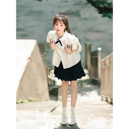 白襯衫女夏短袖jk制服套裝高中生初中生畢業(yè)服班服校服日系學(xué)院風(fēng) 女白短袖(無刺繡） XL