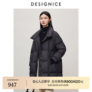迪賽尼斯（DESIGNICE）冬季新款白鵝絨高級感通勤外套純色立領(lǐng)羽絨服女 黑色 M 建議拍前聯(lián)系客服確認