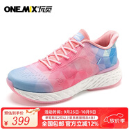 ONEMIX逍遙游pro2.0減震跑步鞋踩屎感運動鞋情侶休閑網面透氣爽入門跑鞋 幻彩粉 35