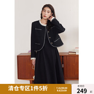 獨(dú)束大碼女裝法式輕奢小香風(fēng)外套收腰吊帶連衣裙套裝女秋冬微胖mm 外套 M