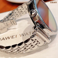 赫苛閣適用華為手表gt5間色金屬表帶watchgt5pro小鋼條表帶gt4春夏WATCH GT4新款氣質(zhì)商務(wù)18mm金屬替換帶 自量接口14mm 【銀色】?jī)H表帶