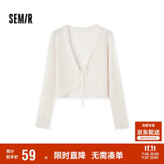 森馬針織開(kāi)衫女短款簡(jiǎn)約甜美風(fēng)春秋V領(lǐng)修身上衣清新107624106001