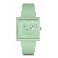 斯沃琪（Swatch）中性瑞士設計綠動(dòng)時(shí)尚防水石英腕表 Mint FREE