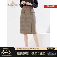 喬萬(wàn)尼秋冬新品英倫復古半裙商場(chǎng)同款氣質(zhì)半身裙EI4D513802 復古英倫格 M