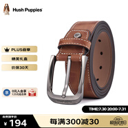 暇步士（Hush Puppies）【禮盒裝】皮帶男士頭層牛皮針扣腰帶新款褲腰帶送男友禮物送老公 人氣棕HD-1871940W-502 130cm