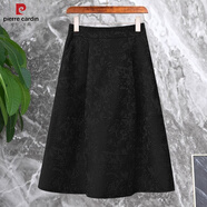 皮爾卡丹歐洲站秋冬高腰提花半身裙女中長(cháng)款小香風(fēng)蓬蓬裙氣質(zhì)a字傘裙新款 黑色 S 【建議90斤內左右】