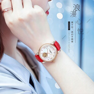 卡地亞手表女士全自動(dòng)機械表防水時(shí)尚潮流真皮女表藍氣球系列瑞士腕表 玫瑰金-陀飛輪 33mm