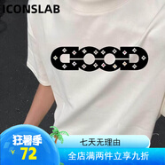 ICONS Lab300g重磅百搭休閑復(fù)古字母印花男純棉短袖寬松T恤上衣 DOOD-白色【普通200g】 S 【建議70-90斤】