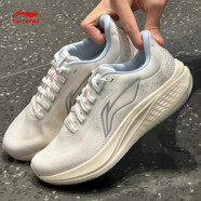 李寧赤兔7跑步鞋女2025春秋新款輕便減震回彈比賽競速七運動(dòng)跑鞋 008-1米白色-女新款 40