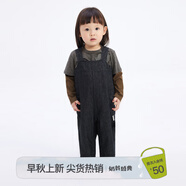 jnby by JNBY江南布衣嬰童純棉牛仔褲加長(zhǎng)背帶褲休閑秋男女童嬰兒YO8E10350 991/牛仔藏青 73cm