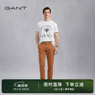 GANT【亞洲版型】GANT/甘特官方春季寬松純棉直筒商務(wù)休閑褲修身男裝 210烤核桃棕色 33