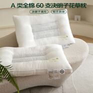 艾薇 A類全棉60支決明子護(hù)頸枕纖維枕頭宿舍家用枕芯48*74cm 決明白