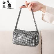 袋鼠（KANGAROO）女士時(shí)尚休閑新款輕便個(gè)性氣質(zhì)閃亮仿鋁片手提潮流夜店派對晚宴包 銀色