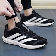 阿迪達(dá)斯（adidas）男鞋跑步鞋 25秋新款運(yùn)動鞋緩震防滑慢跑鞋網(wǎng)面透氣低幫休閑鞋子 黑色/白/深灰/ADIZERO BK 42 (內(nèi)長260mm)
