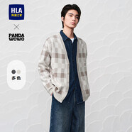 海瀾之家針織開衫男panda wowo熊貓格紋毛衣男春秋HWZAW3W005A