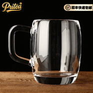 Pritea天然水晶杯透明帶辦公室男士把手養(yǎng)生杯泡茶杯燕麥杯咖啡杯 A款高10口7.4
