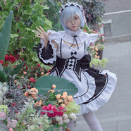 蕾姆拉姆cos服女裝大佬偽娘連衣裙日系可愛動漫大碼女仆裝表演服 衣服套裝+藍(lán)色假發(fā)+頭飾(送襪子) XXL