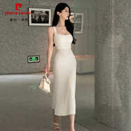 皮爾卡丹（pierre cardin）法式溫柔風(fēng)超好看吊帶連衣裙韓系時尚氣質(zhì)修身包臀長裙2025年夏季 氣質(zhì)白 S