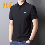 361°男裝運(yùn)動(dòng)T恤男短袖上衣翻領(lǐng)polo衫361度新款透氣純色休閑服短體恤 基礎(chǔ)黑 XL 175