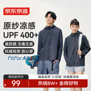京東京造【UPF400+】防曬衣男士夏季外套原紗涼感冰絲男女同款 湖藍(lán)色 L