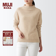 無(wú)印良品 MUJI 女式 牦牛絨混羊毛 高圓領(lǐng)毛衣女款春秋長(zhǎng)袖針織衫BAC22A1A 燕麥色 L (165/88A)