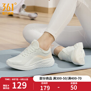 361度女鞋運動鞋網(wǎng)布透氣百搭緩震健身跑步鞋女 羽毛白/冰沙桃 35