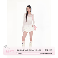 茹纖雨季基礎logo字母寬松印花防曬長(cháng)袖T恤打底衫夏季薄款空調衫罩衫 白色 XS