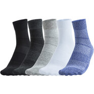 安踏襪子男運動(dòng)襪（5雙裝）男女同款透氣棉襪跑步中襪百搭潮流籃球襪