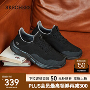 斯凱奇（Skechers）男鞋夏季百搭休閑鞋運(yùn)動(dòng)鞋一腳蹬減震舒適透氣網(wǎng)面鞋 全黑色/65867-BBK 40
