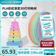 三綠3D打印耗材PLA+絲綢雙色三色漸變多色絲綢質(zhì)感適用拓竹機(jī)器創(chuàng)想3D打印機(jī)FDM3D打印機(jī)材料1KG PLA彩虹04（升級(jí)8米漸變）
