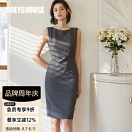 ROEYSHOUSE羅衣職場女裝無袖連衣裙夏新款簡約知性修身顯瘦裙子01790 深灰色 M