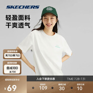 斯凱奇（Skechers）夏季男女情侶同款繽紛休閑系列透氣半袖針織短袖T恤