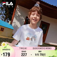 FILA【竹林多彩T】斐樂童裝兒童抗菌短袖T恤2025年夏季男女童上衣